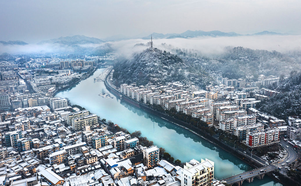 祁門老城區雪景