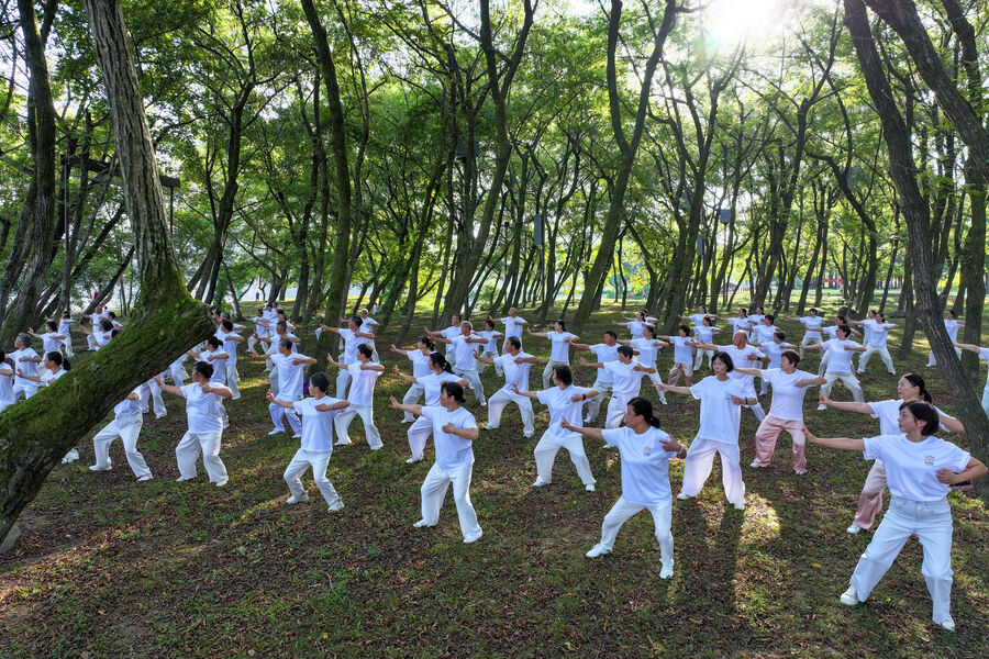 健身氣功展示迎“全民健身日”